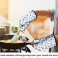 thumbnail image 4 of Pioneer Flower Floral Print Pattern Oven Mitt 2-Pack Set, Heat Resistant Kitchen Gloves, 7.7" X 12", 4 of 6