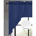 thumbnail image 2 of Navy Blue Pure Color Swag Valances for Windows, Small Curtains Drapes, Aesthetics Contemporary Luxury Kitchen Window Curtains Over Sink Window Treatment Valance for Bedroom/Bathroom 56"x36", 2 of 5