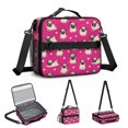 thumbnail image 5 of Pug and Hearts Pink Pattern Insulated Lunch Bag with Shoulder Strap and Bottle Holder,Bento School Lunch Bag Box,11x9.5x3.5 Inches, 5 of 5