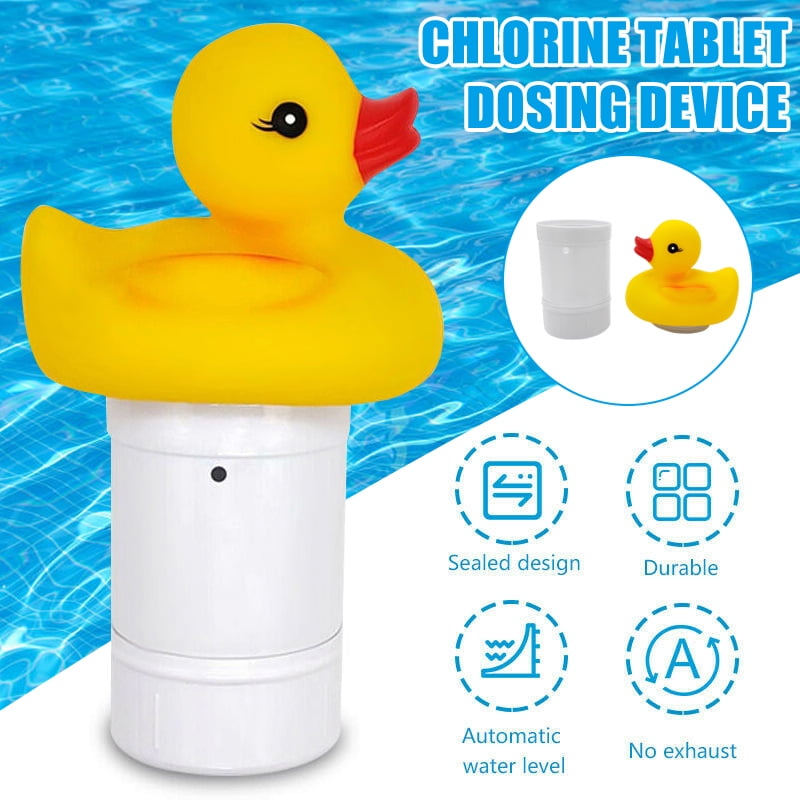 Swimming Pool Cute Duck Floating Chemical Dispenser Floater Chlorine Tablets Dispenser New
