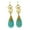 Turquoise, variant on Graceful Green Turquoise Teardrop w/ Swirling Brass Dangle Earrings