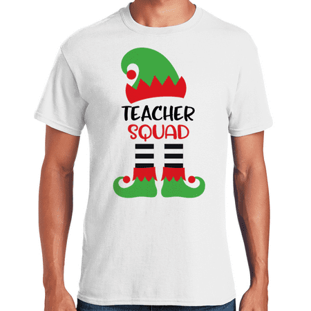 Graphic America School Teacher Squad Christmas Holiday Elf Men's Graphic T-Shirt Collection