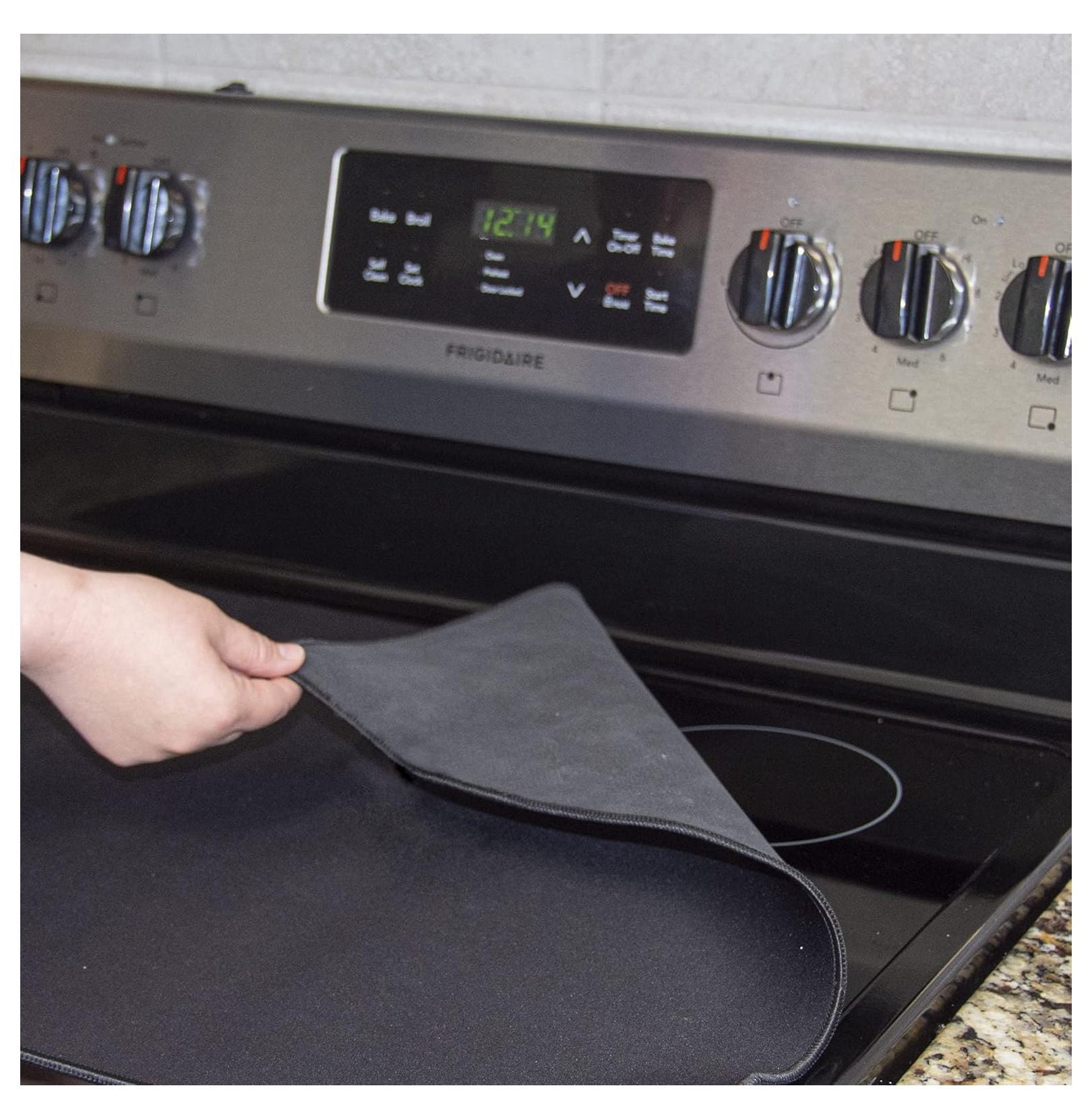 Glass Stove Top Protector - 28.75x20.5 - Electric & Ceramic Cooktop Cover - Large Range Protector - Black - Heat Resistant Kitchen Appliance Cover