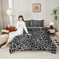thumbnail image 4 of Feelyou Leopard Cheetah Print Queen Comforter Set, Jungle Wildlife Bedding Sets, Modern Fashion Style Reversible Bedding Comforter Set, Microfiber Bedroom Decor, 3 Pieces, 4 of 8