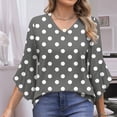 thumbnail image 2 of Ashirexll Ladies Tops and Blouses, Tops for Women Trendy, Printed Long Sleeve Button Lapel Blouse for Womens Casual Fashion Tops, 2 of 7