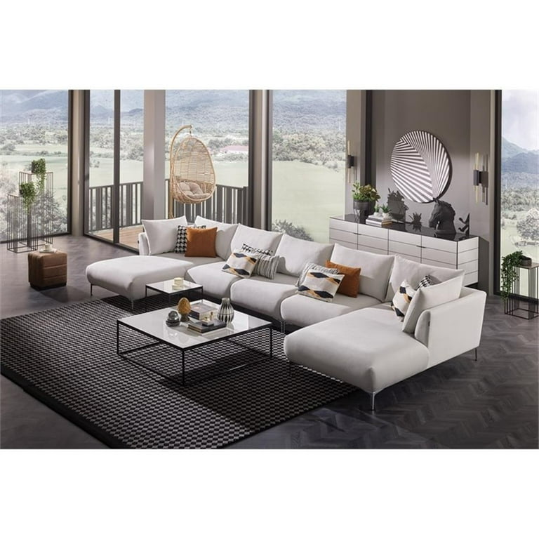 Enza Home Mayfair 2-Seater Polyester Fabric Sofa Module in Enza Home Mayfair 2-Seater Polyester Fabric Sofa Module in