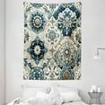 thumbnail image 2 of Ambesonne Ethnic Tapestry Wall Hanging, Mosaic Look Azulejo Inspired, 60"x80", Off White Cadet Blue, 2 of 3