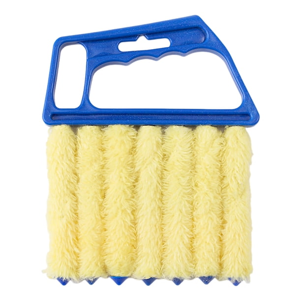 Cepillo limpiador de persianas con mango antideslizante, 7 dedos, para ventilación de aire acondicionado, mini persianas, herramienta lavable.