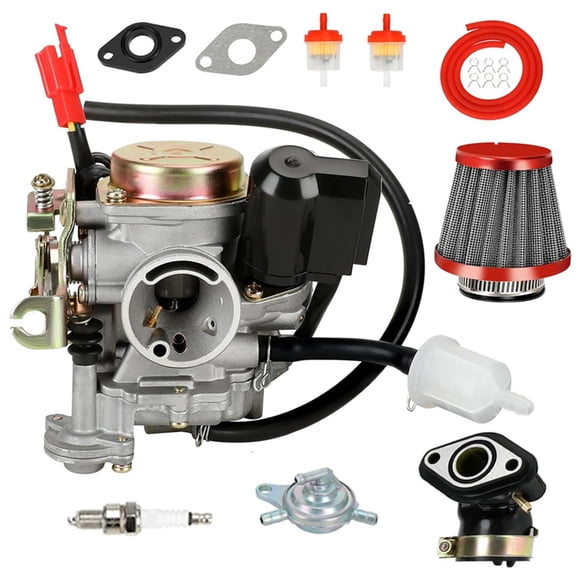 GY6 50cc Carburetor with Intake Manifold for Tao tao Jonway Roketa Baja 50cc 49cc ATM50 Pony VIP Scooter Chinese 4-Stroke Engine Moped, PD18J 139QMA 139QMB Carb for CY50 Thunder Lance Parts