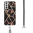 thumbnail image 4 of Samsung Galaxy S21 FE 5G Phone Case, Silicone TPU Shockproof Adjustable Neck Lanyard Crossbody Strap Slim Cute Girls Women Outdoor Case Cover  Galaxy S21 FE 6.4" Phone, Black Marble, 4 of 5