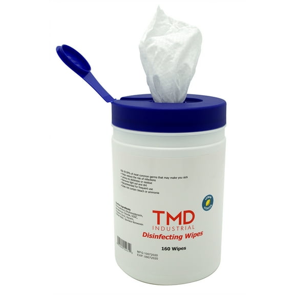 TMD Industrial Sanitizing Wipes 320Ct ( 2x160 Count Value Pack), Lemon Scent
