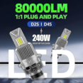 thumbnail image 3 of FeiKong Bombillas LED para faros delanteros D4s D4r D2r D2s, kit de conversión de luces de xenón HID Plug and Play de 6000 K, reemplazo de luces blancas, 3 of 4