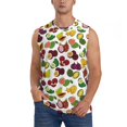 thumbnail image 3 of Uemuo Colorful Fruits Pattern Men's Sleeveless T-Shirt,Muscle Athletic Tank Top, Moisture-wicking Quick-dry Breathable Classic Tee Top for Gym Run Outdoor Sports-Small, 3 of 8