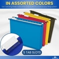 thumbnail image 4 of 1InTheOffice Poly Expanding Hanging File Folders Letter Size, Hanging File Pocket, File Cabinet Dividers, Assorted, 5/Pack, 4 of 9