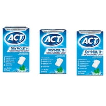 ACT Dry Mouth Moisturizing Gum, Sugar-Free Soothing Mint, 20 ea (Pack of 3)