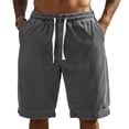 thumbnail image 3 of Resicozy Mens Corduroy Shorts Casual Plain Elastic Waist Drawstring Summer Beach Loose Fit Shorts with Pockets Gray L, 3 of 3