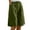 12# Army Green bermuda shorts, variant on Striped Bermuda Shorts for Women Linen Shorts Knee Length Wide Leg Ladies Petite Casual Summer Long Shorts Coffee 3XL