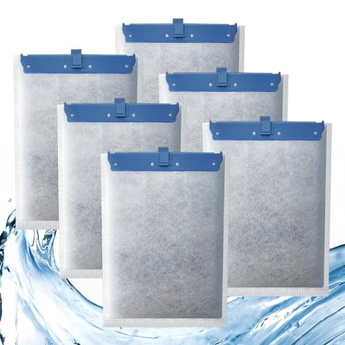 6 Pack Filter Cartridge Compatible with Whisper Bio-Bag Filters,Large Aquarium Filter Cartridges Compatible Replacement with Whisper Filters 20i,40i/IQ20,30,45,60/PF20,30,40,60 and ReptoFilter