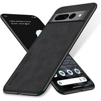 Dteck for Google Pixel 8A Slim Back Case, Luxury Shockproof Business Retro Premium PU Leather Hybrid Case Cover, Anti-Drop Protective Cover with Lens Protection, black