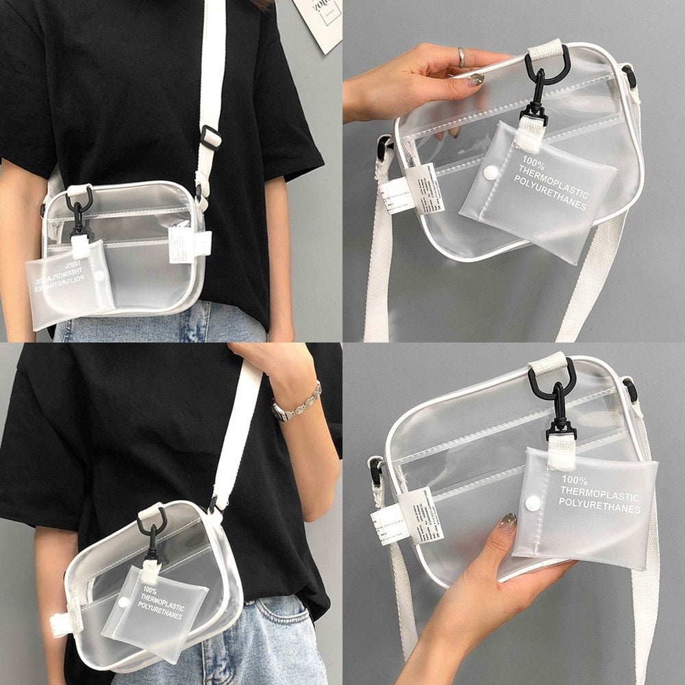Women's Candy PVC Handbag Transparent Jelly Messenger Casual Shoulder Bags Tote 