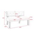 thumbnail image 5 of Inspired Home Banc en Lin Cassius, Gris Clair, 5 of 5