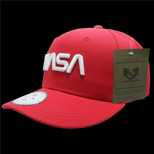 Rapid Dominance NAS5-WO-RED Worm NASA Deluxe Cap, Red - One Size