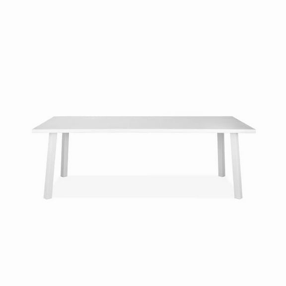 White Aluminum Dining Table - 87 x 39 x 29 in.