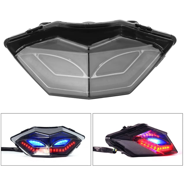 Tail Light Turn Signal Led Light Turn Signal Indicator Tail Warning Light Motorcycle Tail Light With Turn Signal Brake Lamp Fit For 300 250 250R Z250BlueRed Light