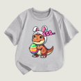 thumbnail image 2 of YABCSAZ Baby Boys Girls Easter Tops for Short Sleeve Dinosaurs & Eggs Tops Summer Casual Crewneck Tee Shirt Kids Loose Tops Soft Comfy Shirts Toddler Outfits Size 3 T, 2 of 3