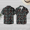 thumbnail image 2 of Womens Printed Short Sleeve Button Down Shirt Floral Open Front Casual Blouse Summer Lightweight, 2 of 7