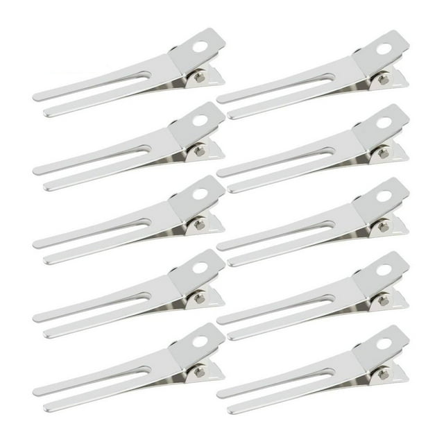 50 Pack Double Prong Curl Clips 1.8 Inch Metal Hair Clips for Salon Styling