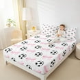 thumbnail image 5 of Feelyou Cartoon Football Print Twin Sheet Sets, Kawaii Pink Ribbon Twin Fitted Sheet, Teens Kids Boys Girls Flat Sheet, Breathable Home Decor, 3pcs, 5 of 8