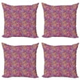 thumbnail image 1 of Ambesonne Paisley Throw Pillow Cover 4 Pack, Flowers and Sun, 18", Multicolor, 1 of 2