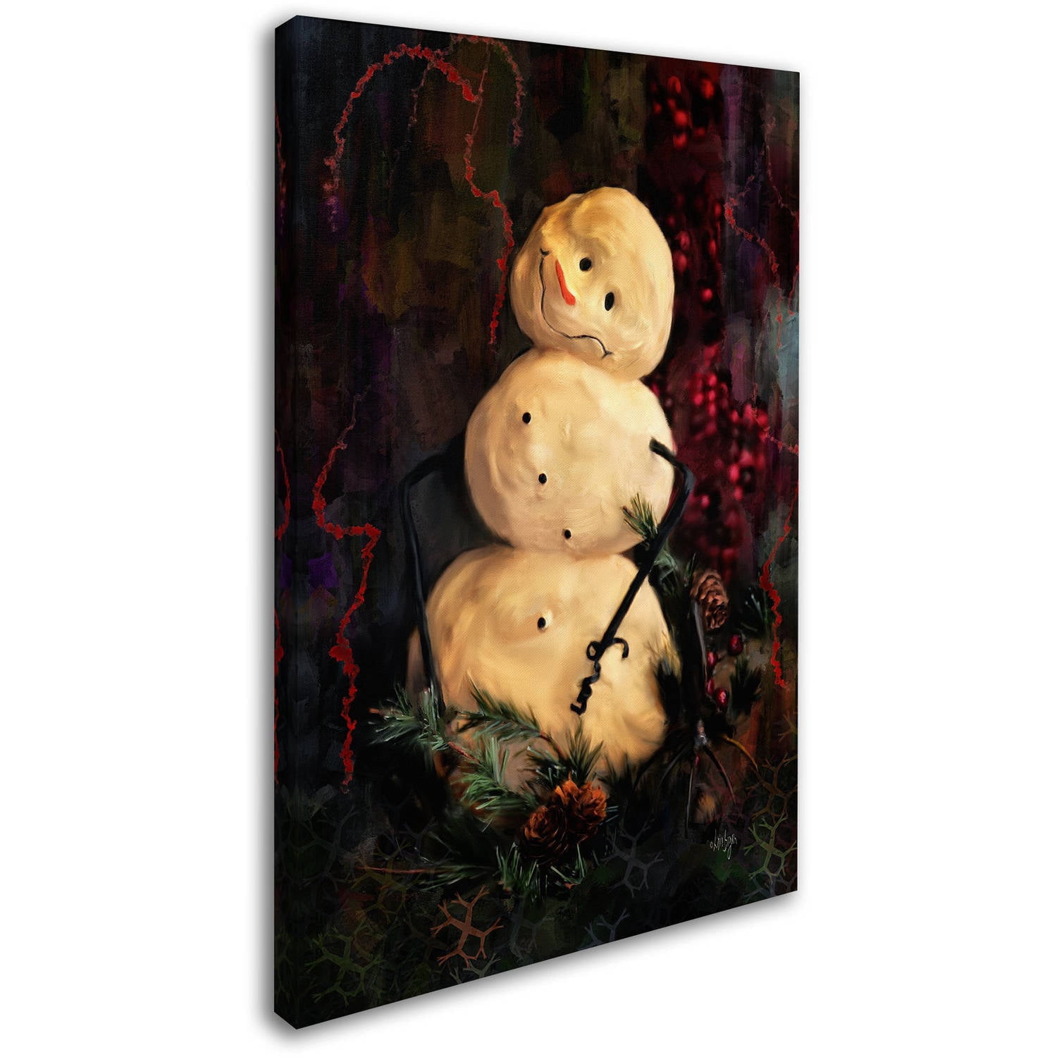 Trademark Fine Art "Forest Snowman" Canvas Art by Lois Bryan