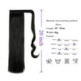 thumbnail image 3 of LELINTA Clip in Ponytail Hair Extensions Brown Curly Corn Wave Clip in Hair Pieces for Women Synthetic 20 Inch Long Natural Straight Ponytail Wrap Around Ponytail Black Hairpiece, 3 of 8