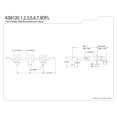 thumbnail image 5 of Kingston Brass KS6120DFL NuWave Double-Handle Wall Mount Bathroom Faucet, Matte Black, 5 of 8