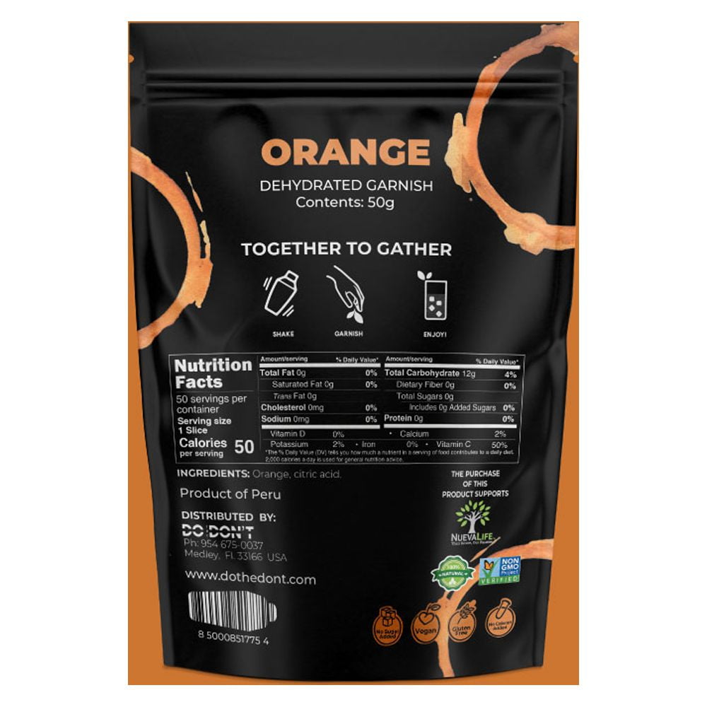 DEHYDRATED GARNISHES SLICED ORANGES 50gr x 10 units