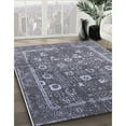 thumbnail image 2 of Ahgly Tapis d'Intérieur Rond Moderne Mi-Siècle Violet Bleu Marine Oriental, 8 Pieds Rond, 2 of 6