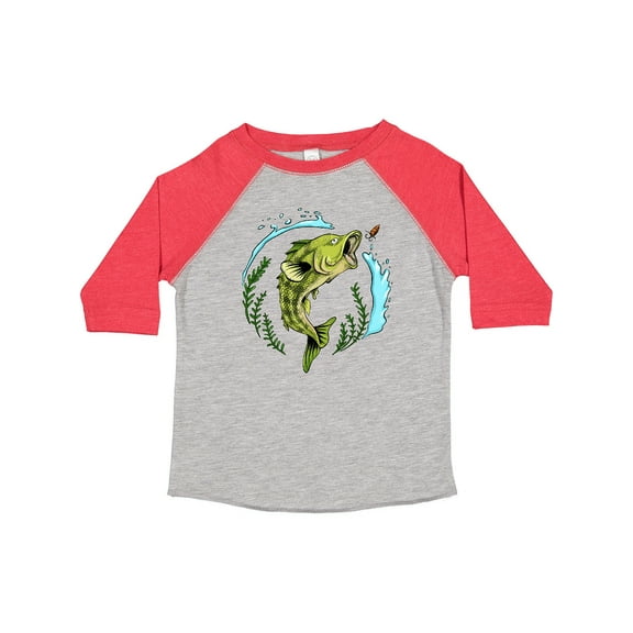 Inktastic Leaping Bass Fish Fishing Illustration Boys or Girls Toddler T-Shirt