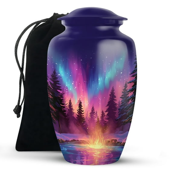 KARYLIZ Northern Lights Urns For Human Ashes, Urn for Ashes, Large Urns for Human Ash, Funeral & Burial Cremation for Adult, Decorative Gift