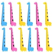 Painting Rulers Geometry Measuring Tools Giraffe Shape Cartoon Student Plastic 12 Pcs