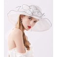 thumbnail image 5 of Women Derby Fascinator Hat Organza Church Wedding Hat Wide Brim Cocktail Tea Party Hat, 5 of 5