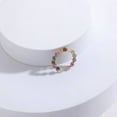 thumbnail image 1 of Nvzi Anillo natural hecho a mano, anillo de cuentas enrollado en alambre de oro con un anillo abierto (color), 1 of 5