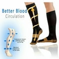 thumbnail image 6 of AIRKOUL 5 Pairs Copper Compression Socks High Sport Knee High Compression Socks Improves Circulation, Reduces Swelling & Pain for Nurses, Running, L/XL, 6 of 8