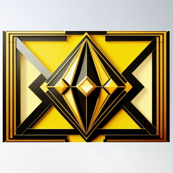 Gold Art Deco Style Design 072 Poster Wall Art, Modern Wall Decor For Living Room Bedroom, 8x12 UNFRAMED