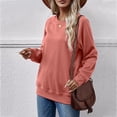 thumbnail image 4 of Lmnyox Fall Pullover Tops for Women Soft Long Sleeve Sweatshirts Loose Casual Solid Color Shirts Fashion Clothes, 4 of 5