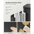 thumbnail image 4 of Kitchen Trash Can, 10.5 Gallon (40 L) Garbage Can, Large Step Trash Bin with Lid, Stainless Steel, Soft Close, 15 Trash Bags Included, Black, 4 of 7