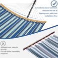 thumbnail image 5 of ZOPan Hammock with Stand, Heavy-Duty Padded Hammock & Steel Stand Set w/Pillow & Carry Bag, Outdoor/Indoor Hammock with Stand Set for 2-3 People, 475Lb Capacity - Blue Stripe, 5 of 10