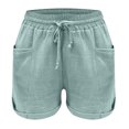 thumbnail image 4 of Abcnature Plus Size Shorts, Womens Athletic Shorts, Women Summer Drawstring Elastic Waist Casual Solid Shorts, Short, Comfy Beach Shorts, Yoga Pants, Cycling Sport Shorts Green S, 4 of 4