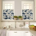thumbnail image 4 of Navy Blue White Pumpkins Kitchen Curtains Set, Thanksgiving Tier Curtain 36 Inches Length, Fall Leaves Botanical Valance and Tiers Set Window Treatment Decor for Bedroom/Living Room, 4 of 7